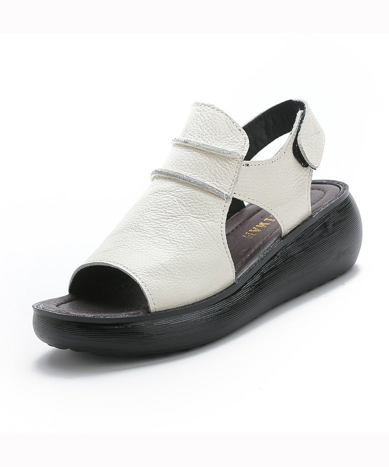 Black Sandals Splicing Wedge Sandals Peep Toe Ada Fashion