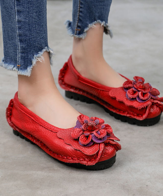 Blue Penny Loafers Cowhide Leather DIY Floral Penny Loafers LY0175 - fabuloryshop