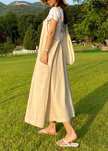 Bohemian Apricot U Neck Slim Maxi Dress Summer LY2084 - fabuloryshop