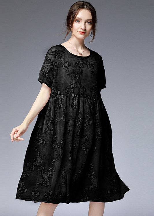 Bohemian Black O-Neck Embroideried Patchwork Dresses Two Pieces Set Summer LY0032 - fabuloryshop