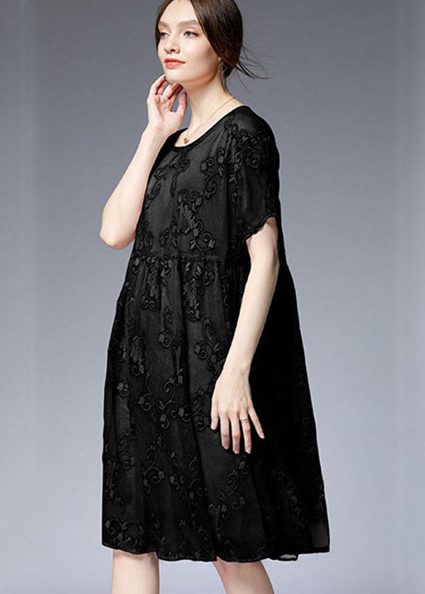 Bohemian Black O-Neck Embroideried Patchwork Dresses Two Pieces Set Summer LY0032 - fabuloryshop