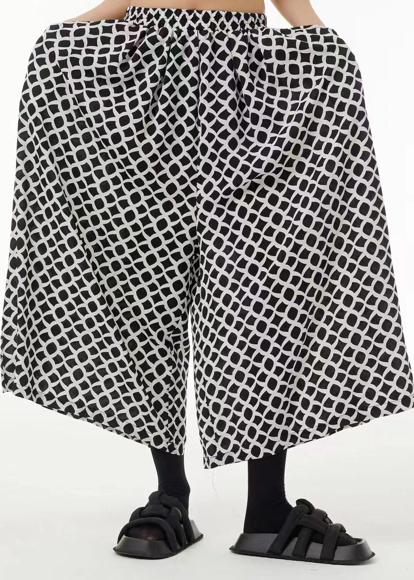 Bohemian Oversized Elastic Waist Pockets Print Wide Leg Pants Summer LC0125 - fabuloryshop