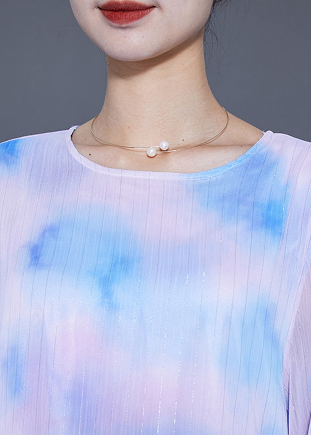 Bohemian Oversized Patchwork Tie Dye Silk Robe Dresses Lantern Sleeve LY5373 - fabuloryshop