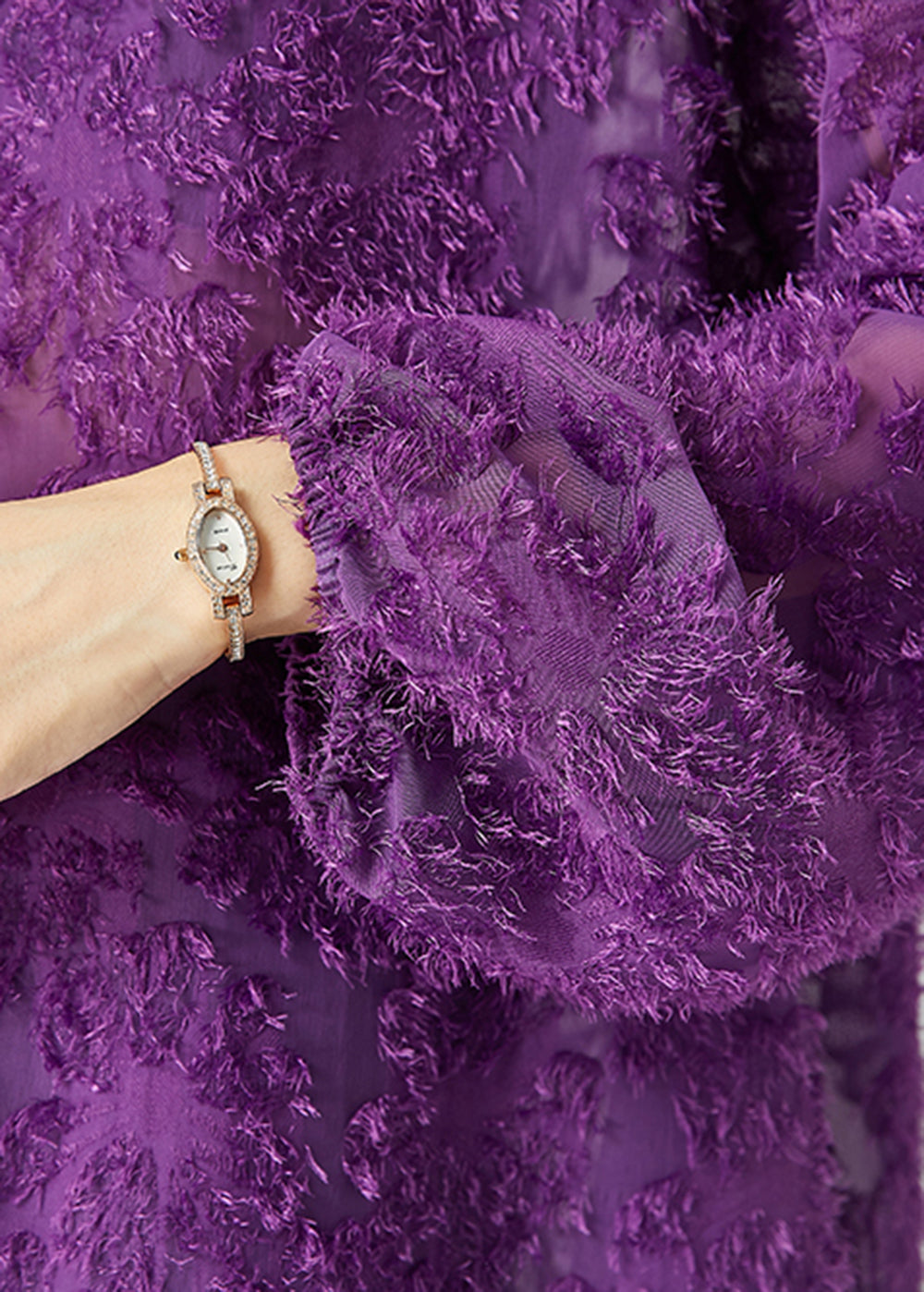 Bohemian Purple Oversized Fluffy Lace Blouse Top Summer LY2477 - fabuloryshop