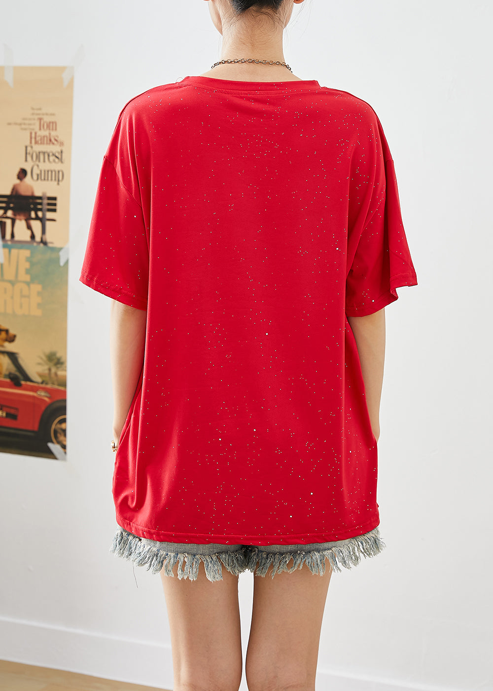 Bohemian Red Letter Print Zircon Cotton Tanks Summer Ada Fashion