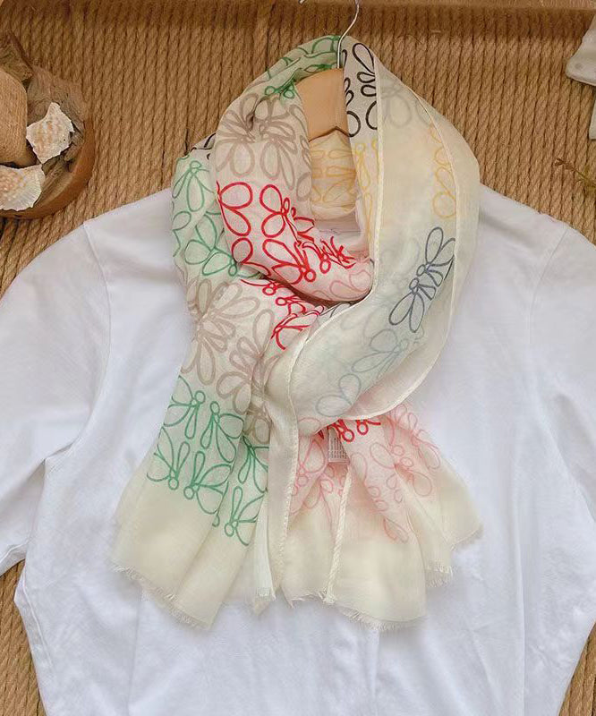 Bohemian Versatile Light Green Print Cotton Scarf Ada Fashion