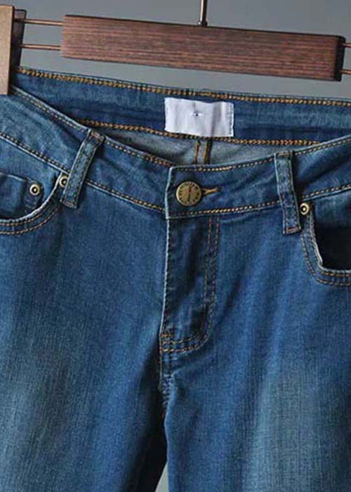 Boho Blue High Waist Slim Fit Denim Flared Trousers Summer LY4007 - fabuloryshop