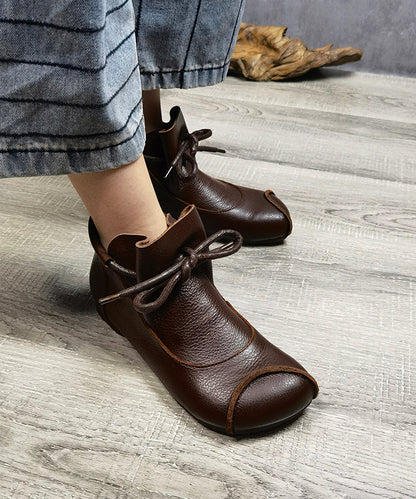 Ankle Boots Lace Up Soft Splicing