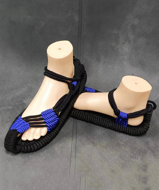 Boho Handmade Knit Fabric Hollow Out Walking Sandals Ada Fashion