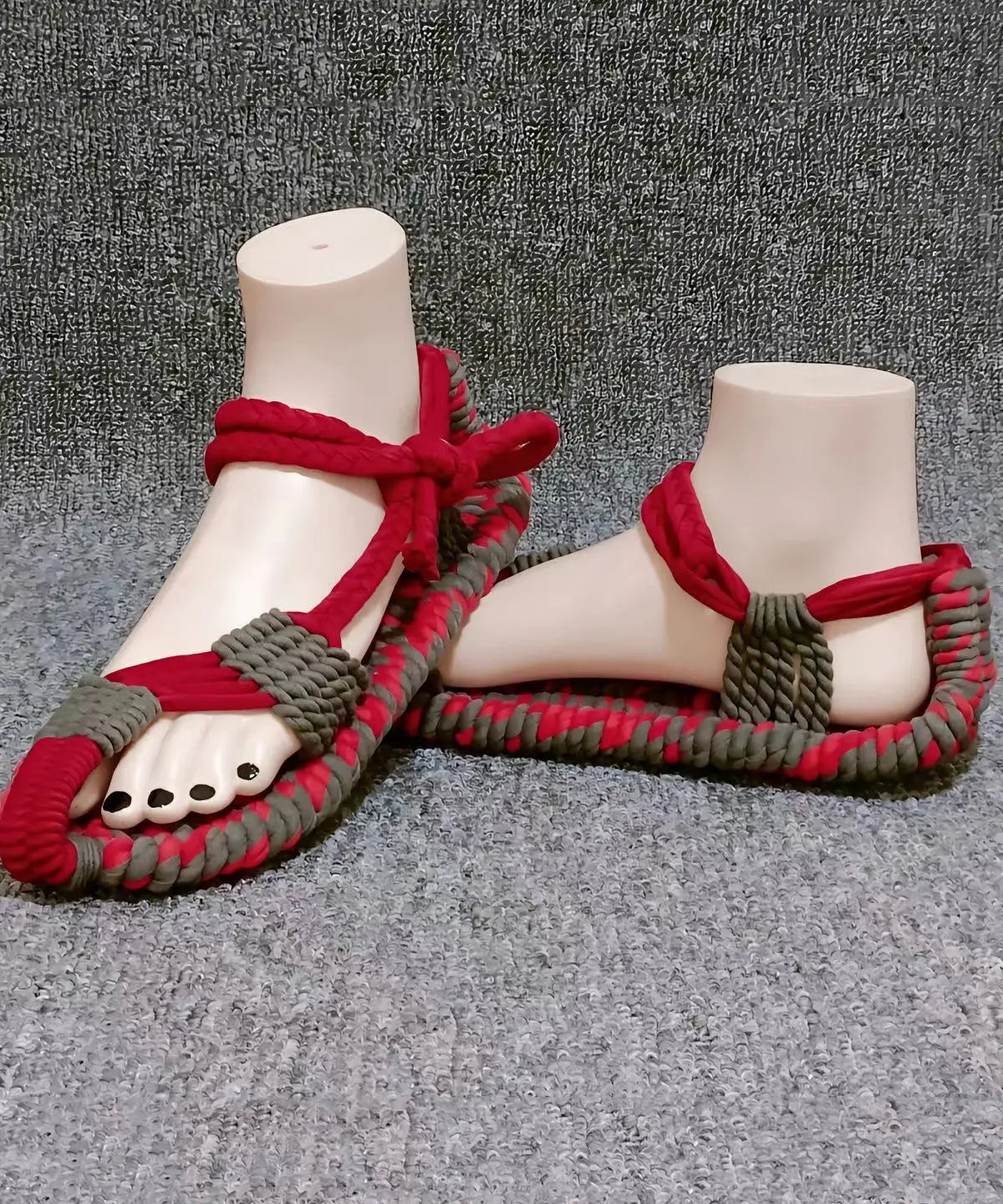 Boho Handmade Knit Fabric Hollow Out Walking Sandals Ada Fashion