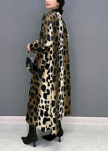 Boho Oversized Leopard Print Silk Long Dress Spring LY1598 - fabuloryshop