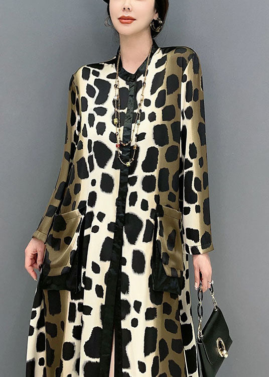 Boho Oversized Leopard Print Silk Long Dress Spring LY1598 - fabuloryshop