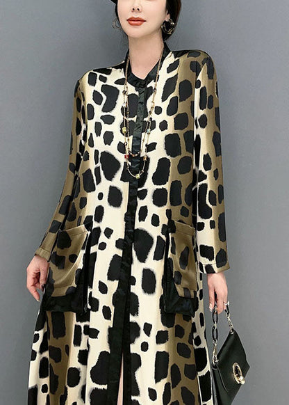 Boho Oversized Leopard Print Silk Long Dress Spring LY1598 - fabuloryshop