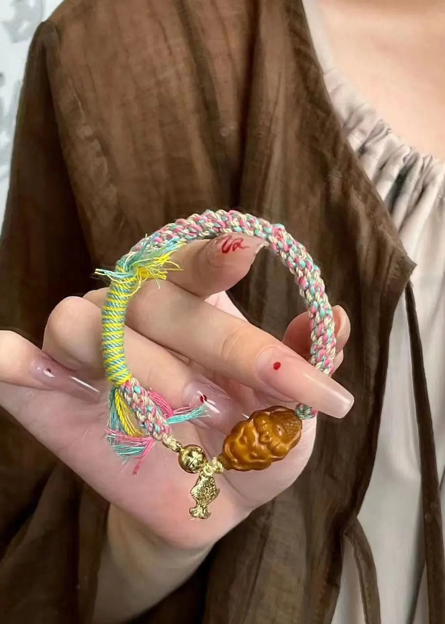 Boho Rainbow Hand Knitting Mermaid Bracelet Ada Fashion