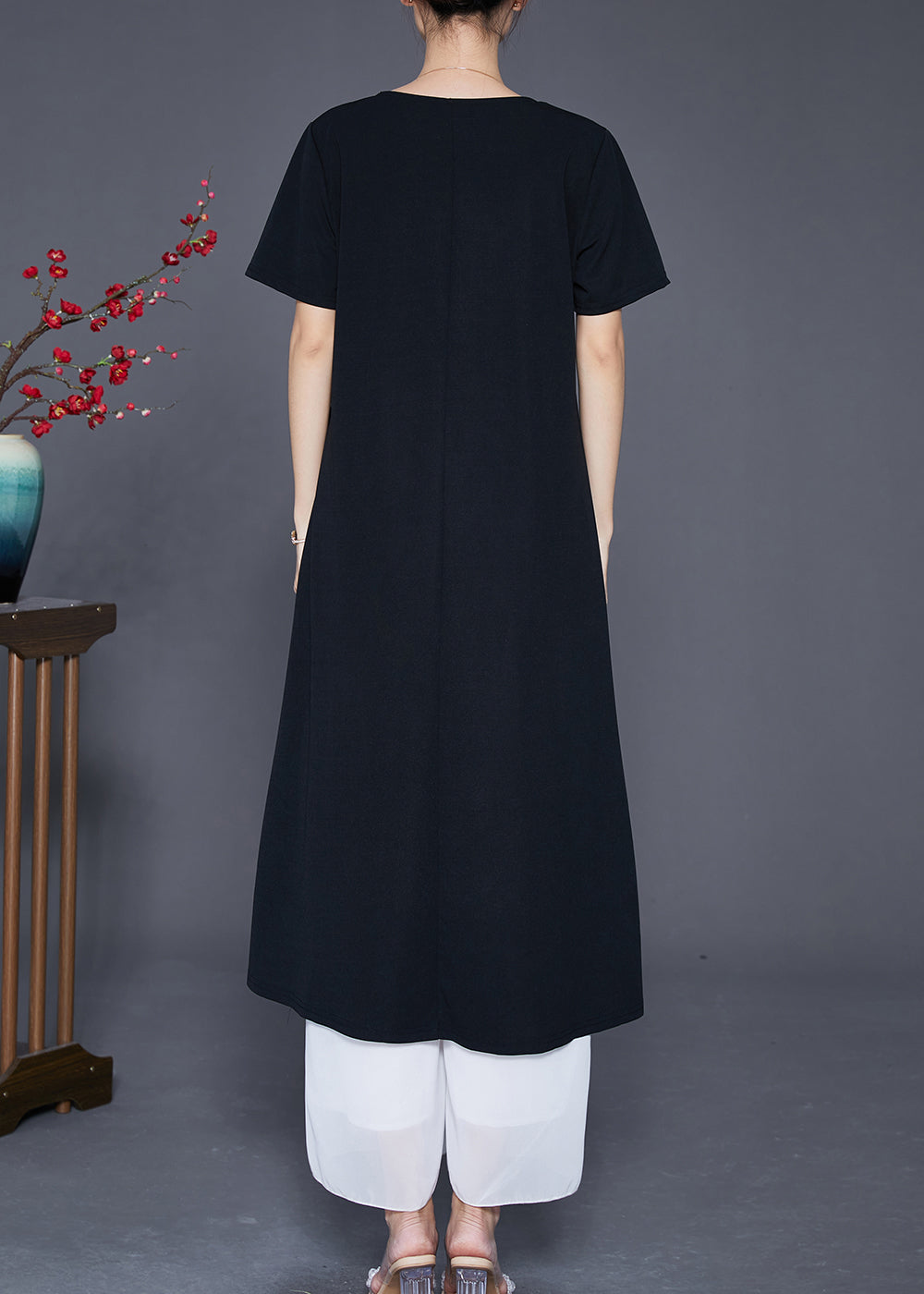 Boutique Black Embroideried Floral Patchwork Tulle Cotton Vacation Dresses Summer Ada Fashion