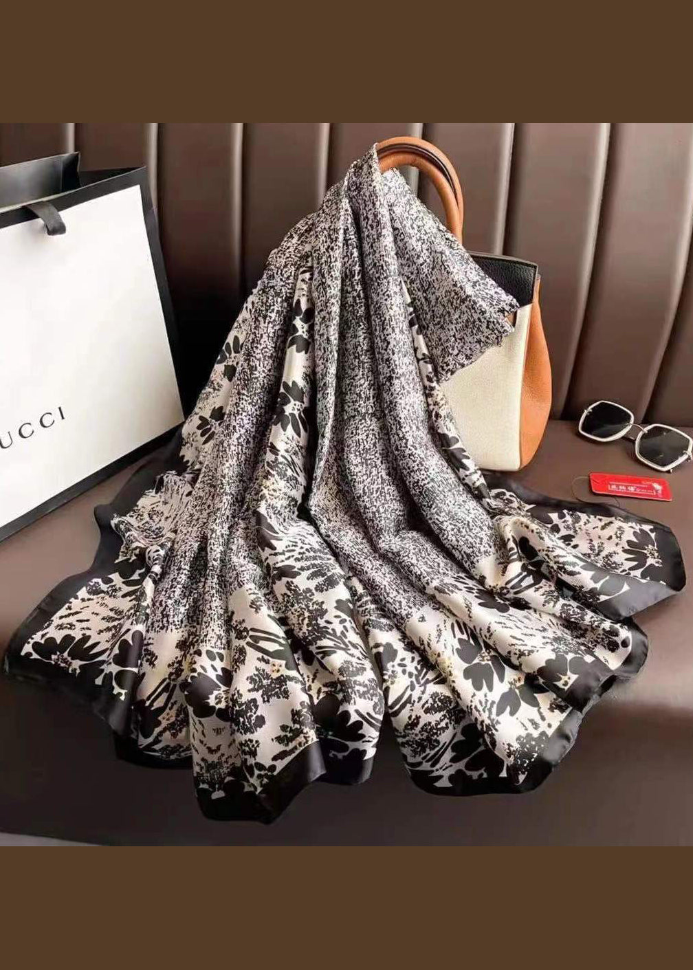 Boutique Black Printed Comfy Versatile Scarves Ada Fashion