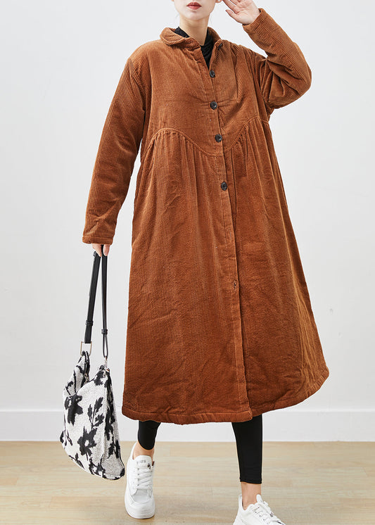 Boutique Brown Oversized Pockets Fine Cotton Filled Parka Winter Ada Fashion