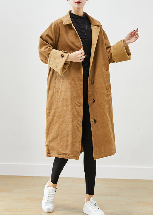 Boutique Coffee Oversized Wear On Both Sides Corduroy Trench Coat Fall Ada Fashion