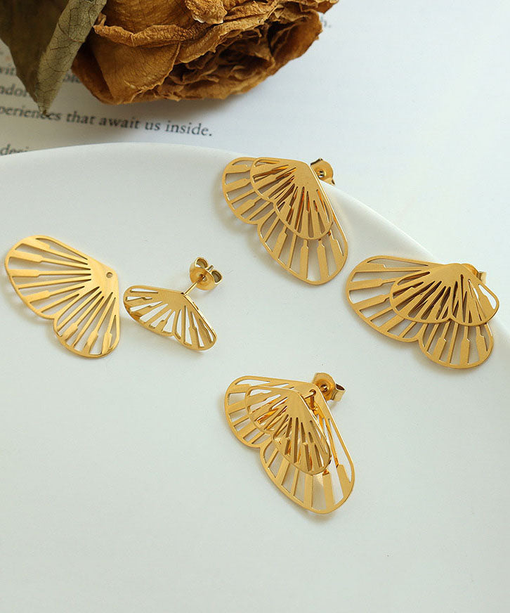 Gold Butterfly Metal Separable Stud Earrings - fabuloryshop