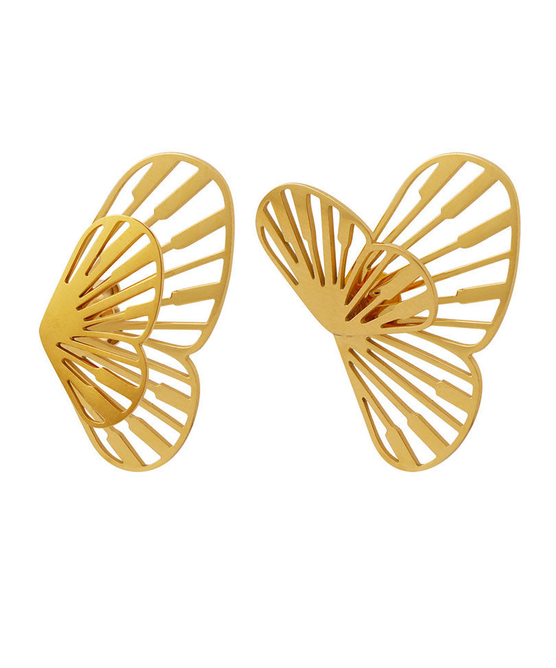 Gold Butterfly Metal Separable Stud Earrings - fabuloryshop