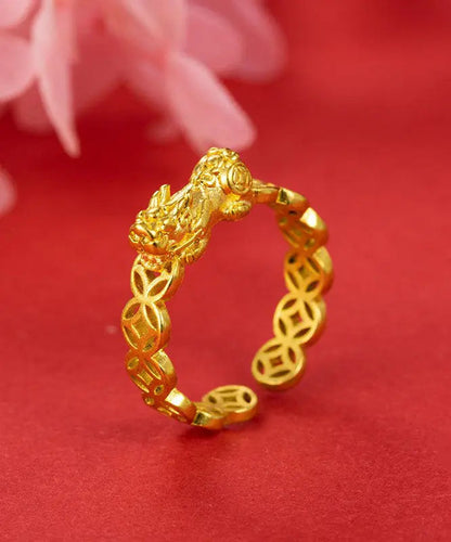 Boutique Gold Copper Overgild A Mythical Wild Animal Open Rings Ada Fashion