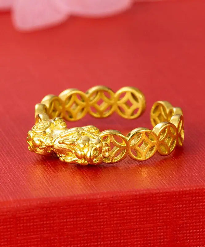 Boutique Gold Copper Overgild A Mythical Wild Animal Open Rings Ada Fashion