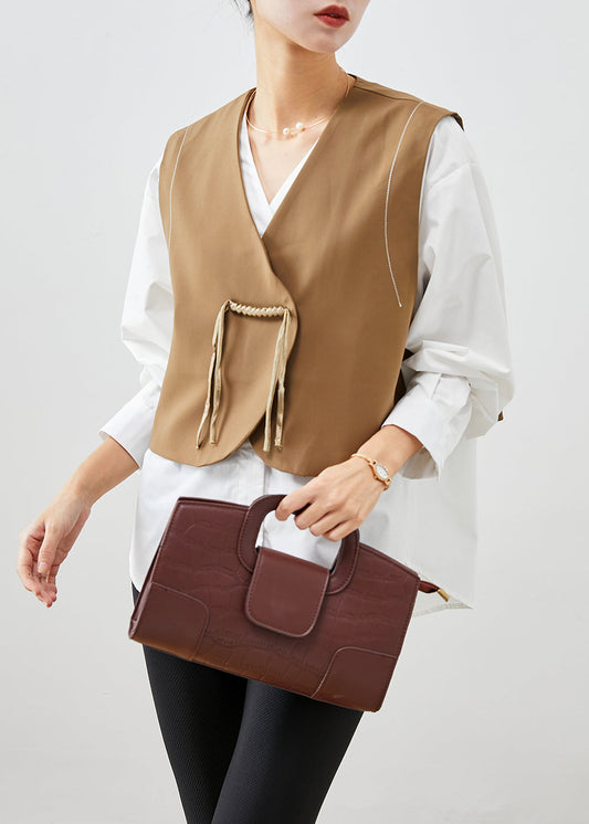 Boutique Khaki Tasseled Chinese Button Cotton Two Pieces Set Fall Ada Fashion