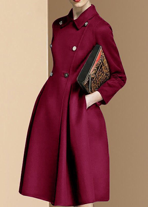 Boutique Mulberry Double Breast Slim Fit Woolen Trench Winter Ada Fashion