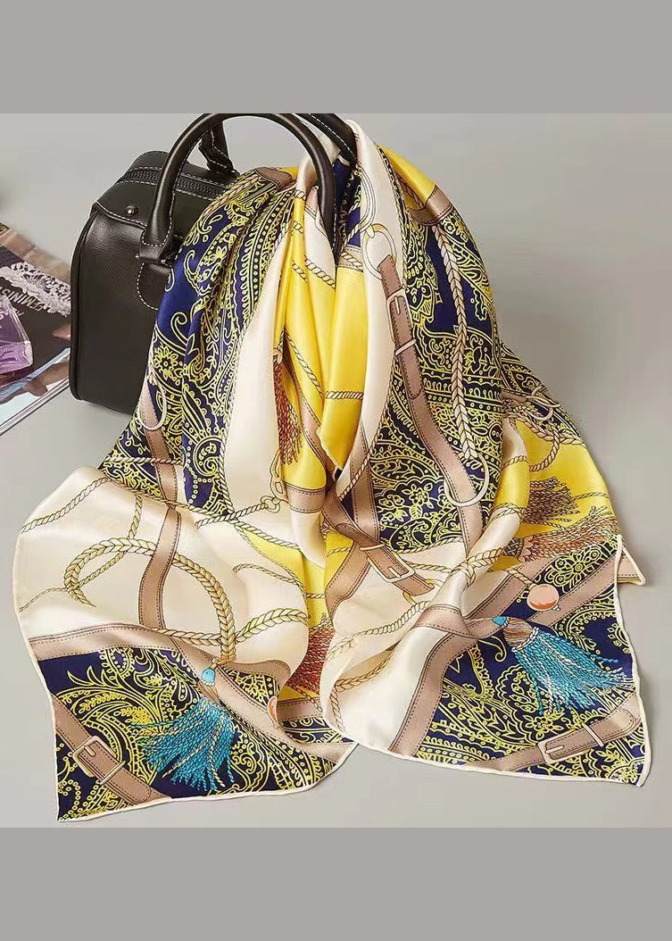 Boutique Pink Printed Comfortable Versatile Silk Scarf Ada Fashion