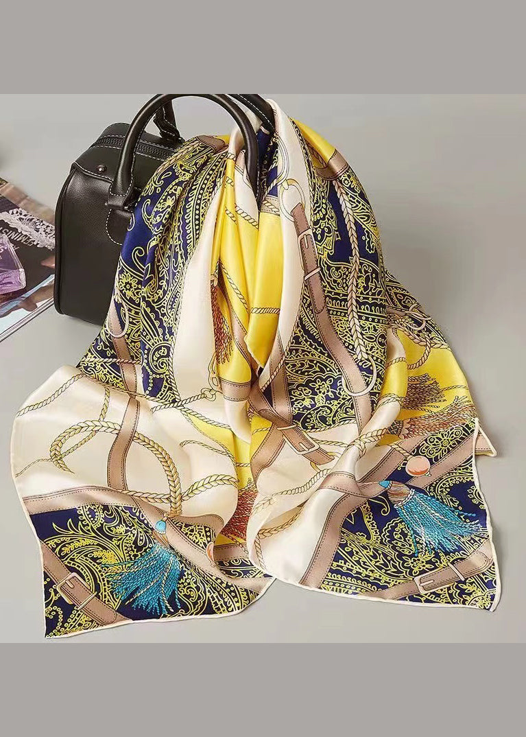 Boutique Pink Printed Comfortable Versatile Silk Scarf Ada Fashion