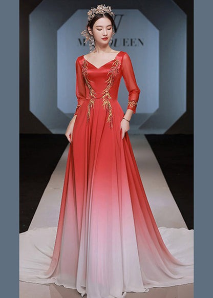 Boutique Red Tasseled Embroideried Cape And Dresses Silk Two Piece Set Fall Ada Fashion