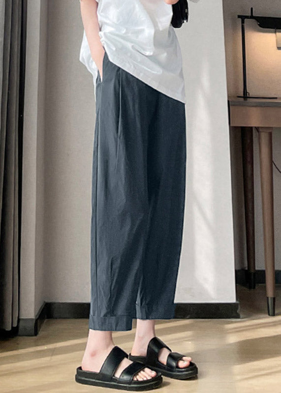 Brief White Elastic Waist Cozy Ice Silk Beam Pants Summer LY3905 - fabuloryshop