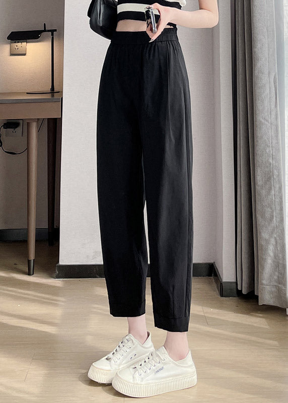 Brief White Elastic Waist Cozy Ice Silk Beam Pants Summer LY3905 - fabuloryshop