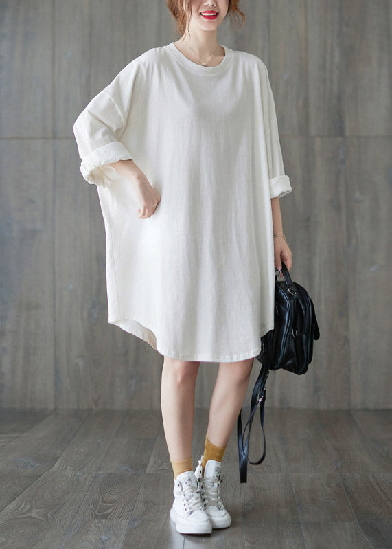 Brief White O-Neck Cotton Long T Shirts Long Sleeve LY2922 - fabuloryshop