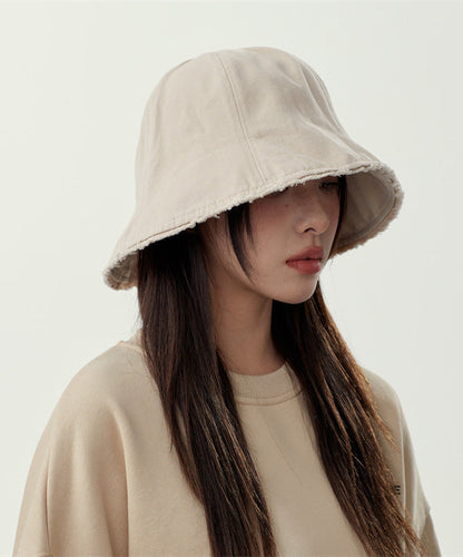 Brief White Patchwork Solid Cloche Hat LY532 - fabuloryshop