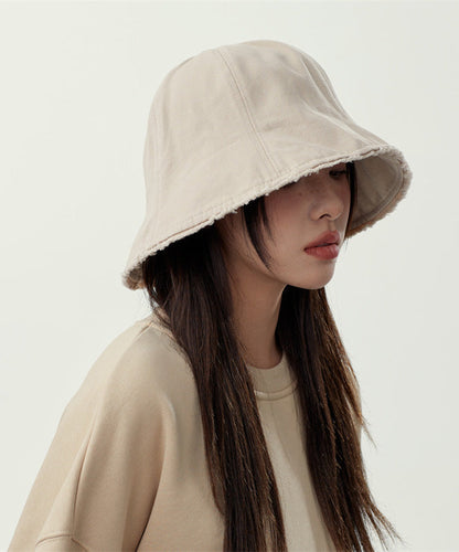 Brief White Patchwork Solid Cloche Hat LY532 - fabuloryshop