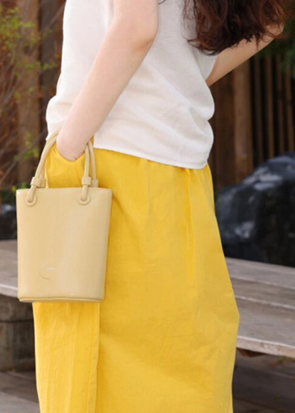 Brief Yellow Pockets Side Open A Line Skirts Summer Ada Fashion