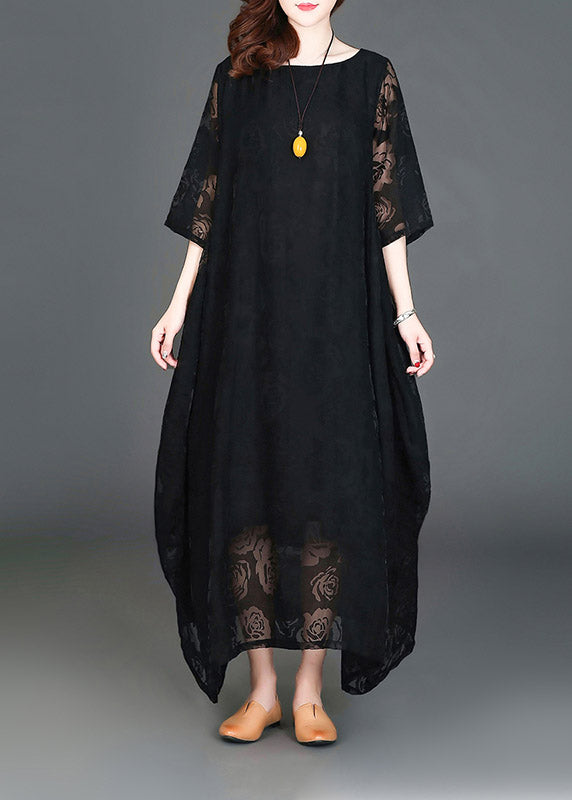 Casual Black Loose Cozy Long Dresses Summer LY2935 - fabuloryshop