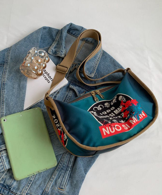 Casual Blue Appliqued Nylon Messenger Bag Satchel Bag Handbag LY1760