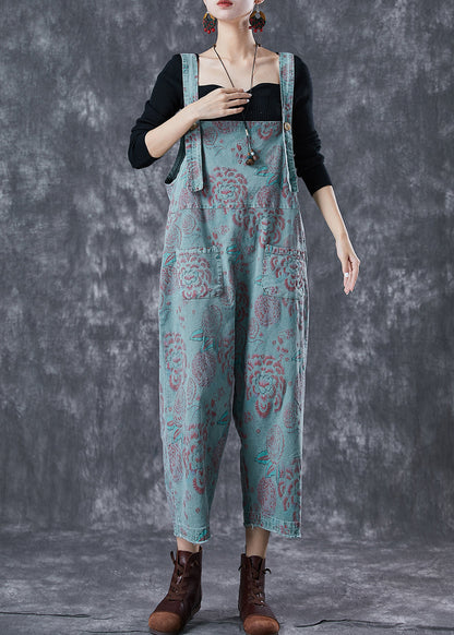 Casual Blue Oversized Print Denim Jumpsuits Summer LY6761 - fabuloryshop