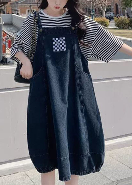 Casual Blue Patchwork Denim Dress 2 Piece Outfit Fall Ada Fashion