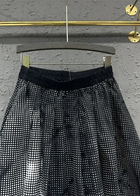 Casual Colorblock Wrinkled Pockets Patchwork Cotton A Line Skirts Fall Ada Fashion