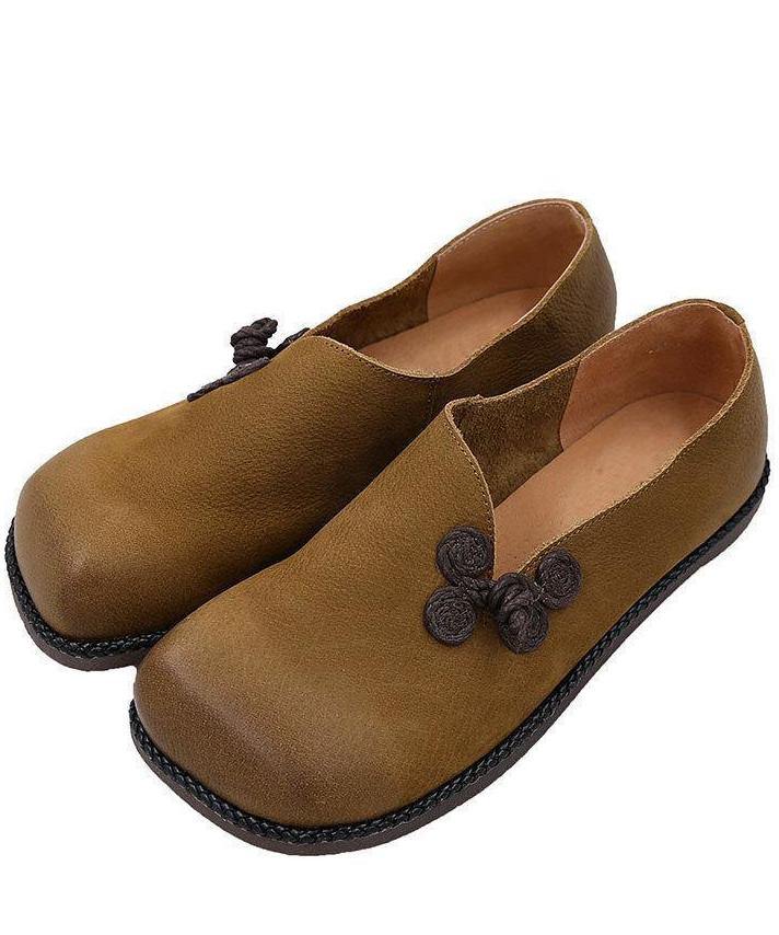 Casual Flat Shoes Yellow Faux Leather Loafer Shoes - fabuloryshop