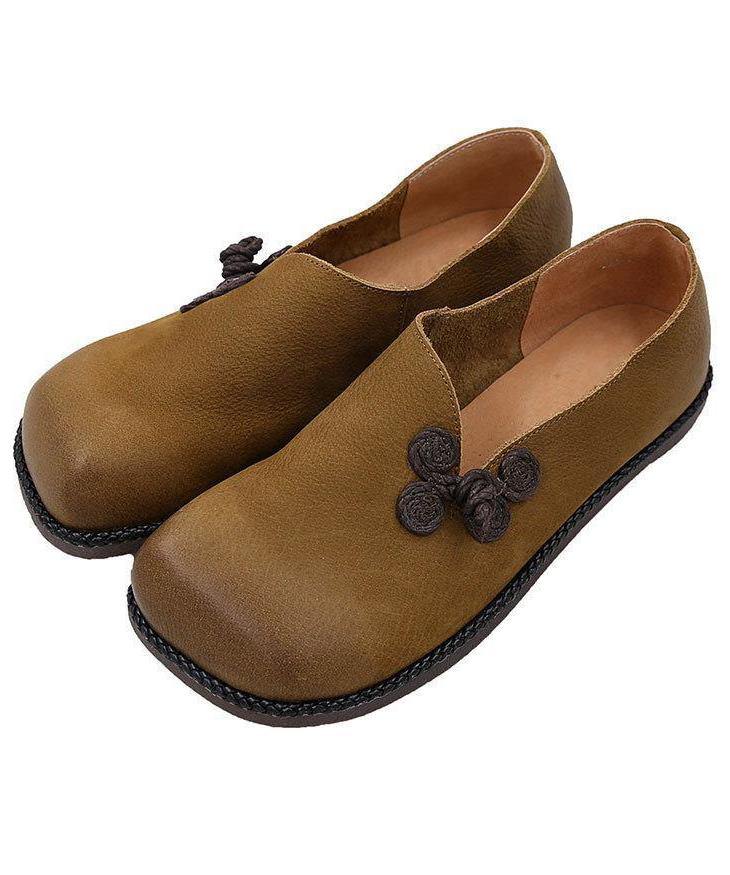 Casual Flat Shoes Yellow Faux Leather Loafer Shoes - fabuloryshop