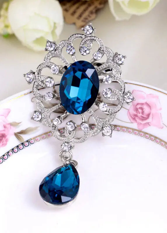 Casual Green Alloy Zircon Crystal Brooches Ada Fashion