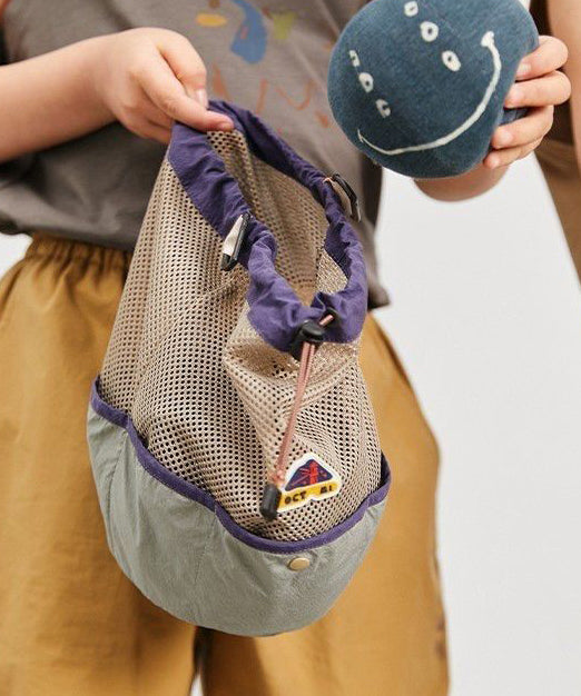 Casual Khaki Drawstring Breathable Mesh CrossBody Backpack Bag Ada Fashion