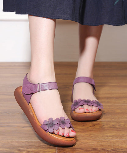 Casual Light Green Floral Sandals For Women Buckle Strap Sandals LY0162 - fabuloryshop