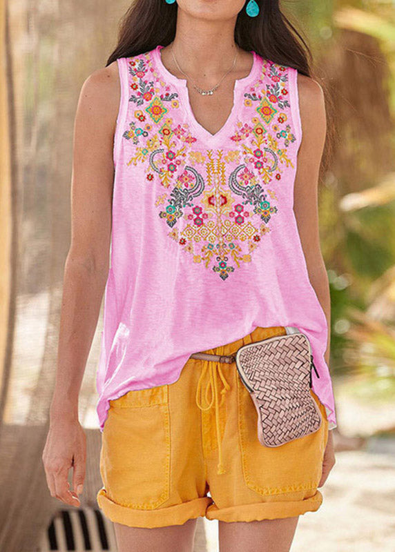 Casual Light Yellow Ethnic Style Top Womens T Shirt Vest LY3884 - fabuloryshop