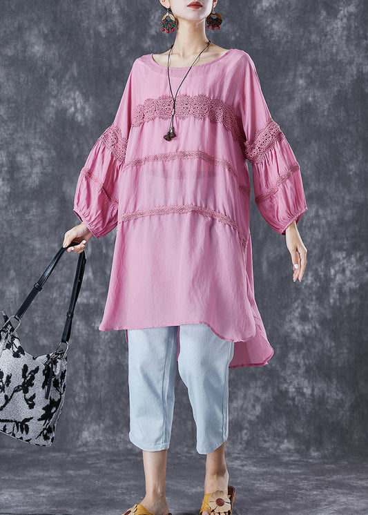 Casual Rose Oversized Patchwork Cotton Robe Dresses Summer TD1048 - fabuloryshop