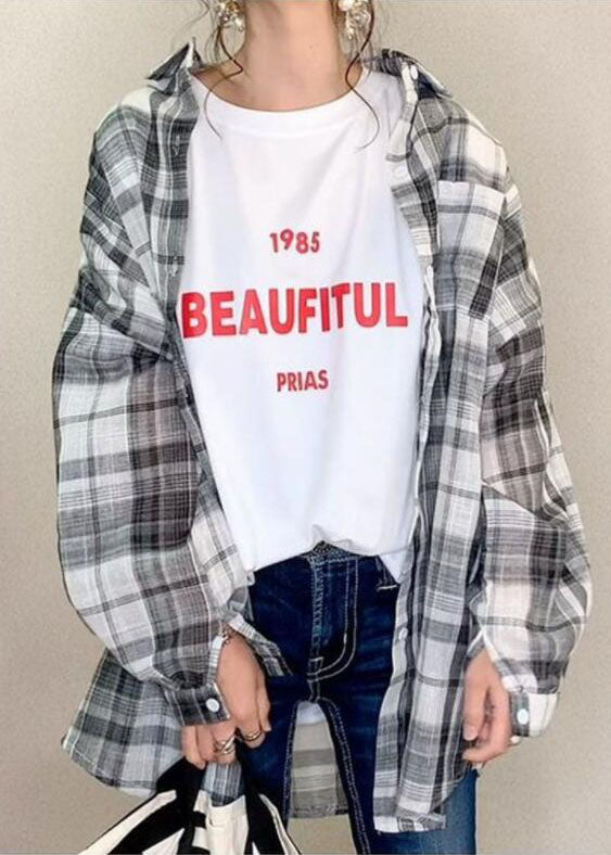 Casual White O Neck Letter Print Cotton T Shirt Summer LY2190 - fabuloryshop